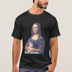 Mona Lisa Holding Cat Cat Dad Cat Mom Kitty For Ca T-Shirt