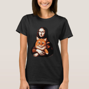Mona lisa holding cat kitty for cats lover cat dad T-Shirt