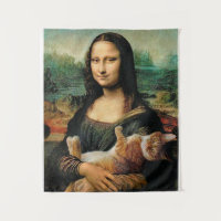 Mona Lisa holding her cat art Leonardo da Vinci