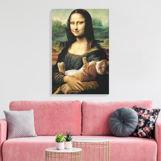 Mona Lisa holding her cat Leonardo da Vinci  Canvas Print (Insitu(LivingRoom))