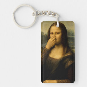 Mona Lisa Holding her nose No 2 Key Ring