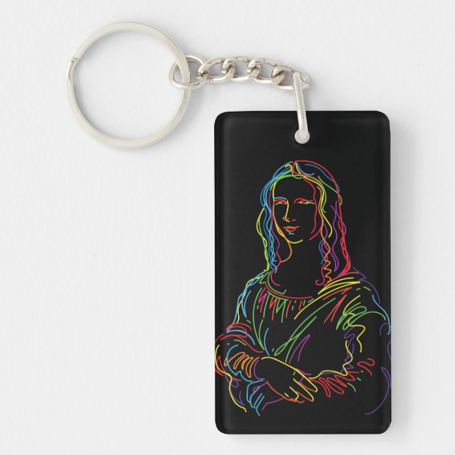 Mona Lisa in Abstract Key Ring (Front)
