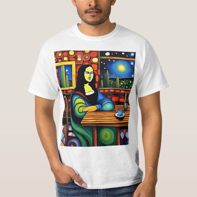 Mona Lisa in Cafe 1 T-Shirt (Front)