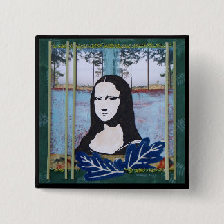 Mona Lisa in the Country 15 Cm Square Badge