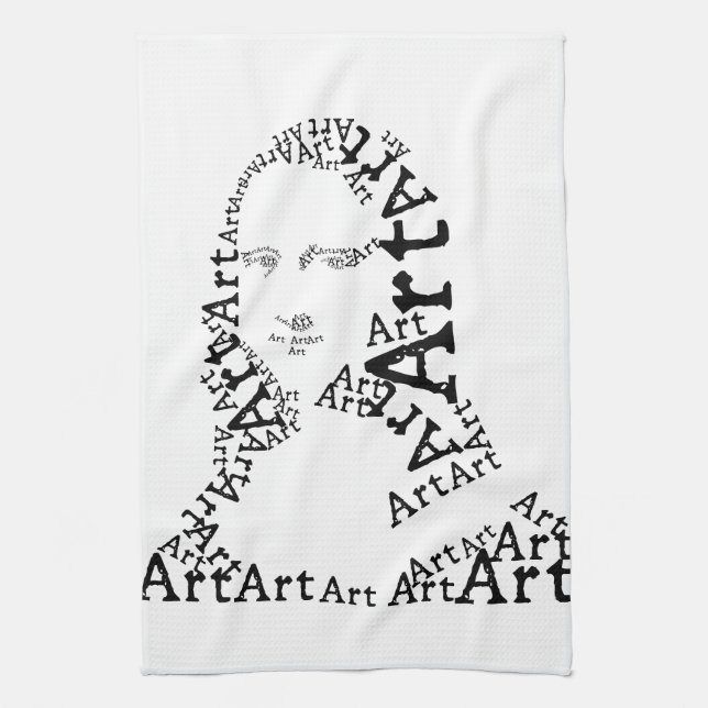 Mona Lisa In Words Tea Towel (Vertical)