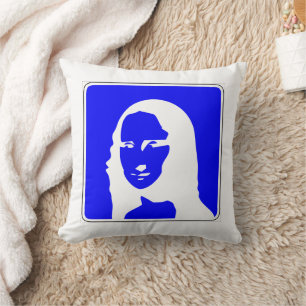 Mona Lisa Informational Road Sign Art Cushion