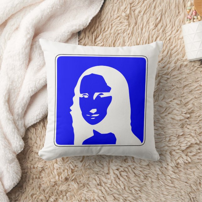 Mona Lisa Informational Road Sign Art Cushion (Blanket)