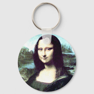 Mona Lisa Large Round Keychain