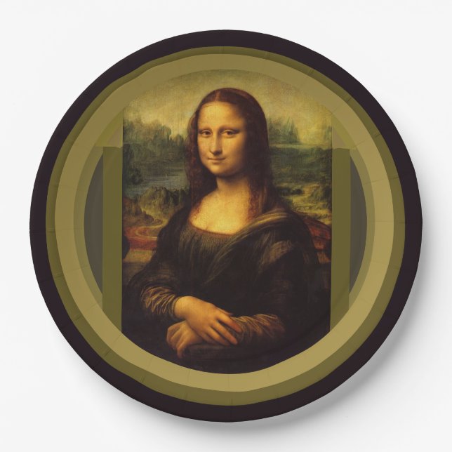 Mona Lisa ... Leonardo da Vinci ~ 1503-1517 Paper Plate (Front)