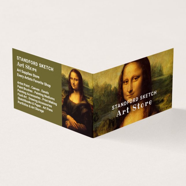 Mona Lisa, Leonardo Da Vinci, Art Supplies Store Business Card (Outside)