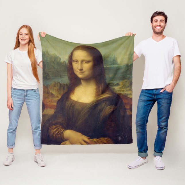Mona Lisa, Leonardo da Vinci Fleece Blanket (In Situ)