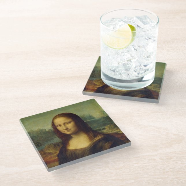 Mona Lisa | Leonardo da Vinci Glass Coaster (Angled)