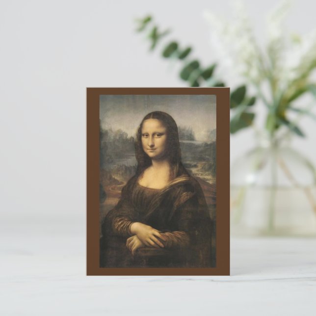 Mona Lisa -Leonardo Da Vinci Holiday Postcard (Standing Front)