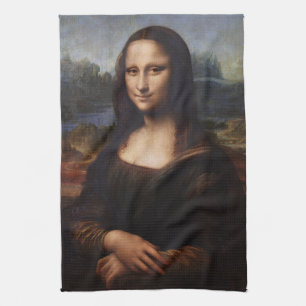 Mona Lisa & Leonardo da Vinci /vintage Italy Tea Towel