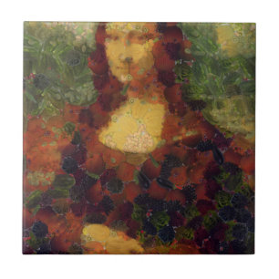 Mona Lisa Lettuce Fine Art Vegan Spoof  Tile