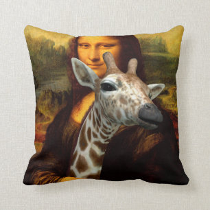 Mona Lisa Loves Giraffes Cushion