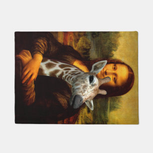 Mona Lisa Loves Giraffes Doormat