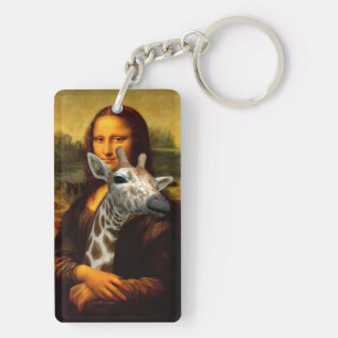 Mona Lisa Loves Giraffes Key Ring