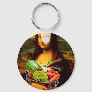 Mona Lisa Loves Vegetables Key Ring