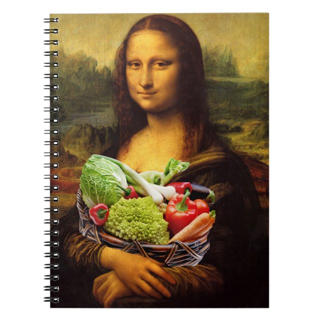 Mona Lisa Loves Vegetables Spiral Notebook (Front)