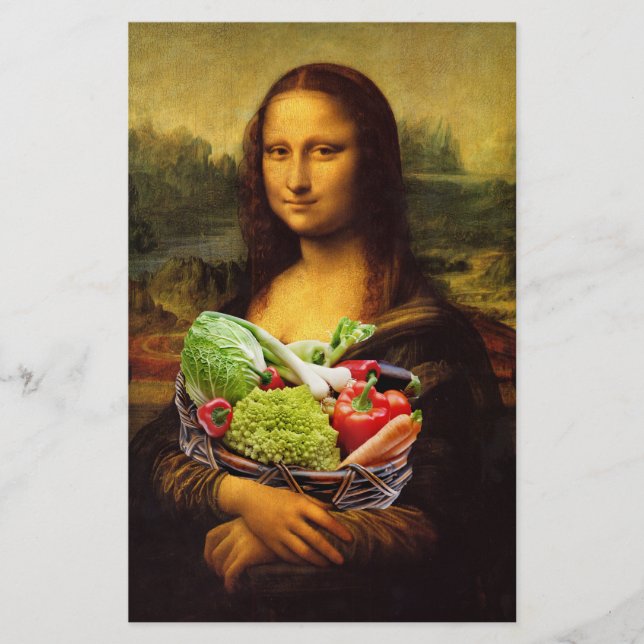 Mona Lisa Loves Vegetables Stationery (Front)