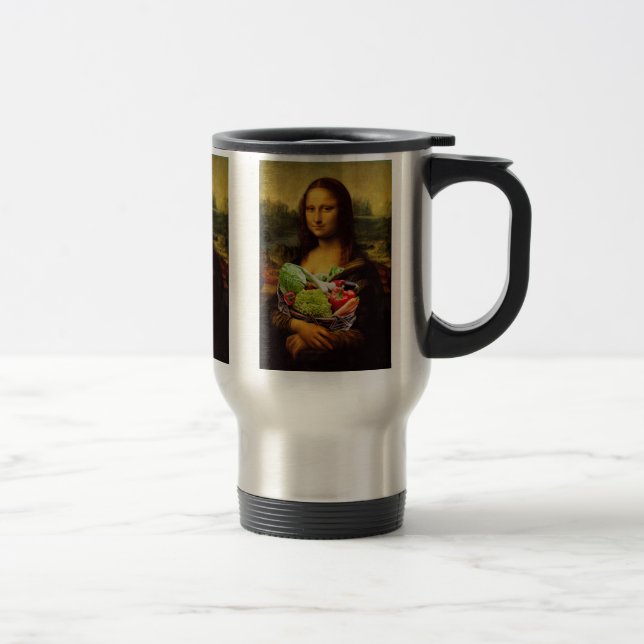 Mona Lisa Loves Vegetables Travel Mug (Right)