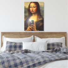Mona Lisa making a funny face with makeup Da Vinci