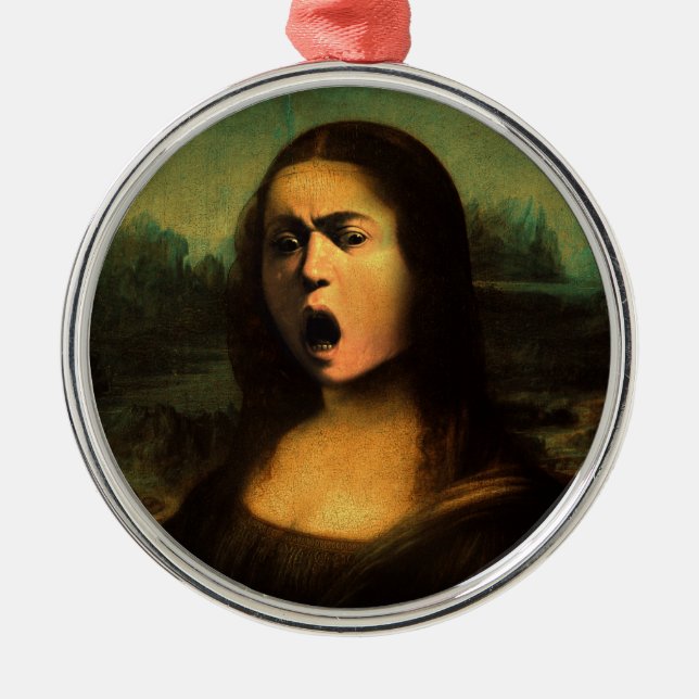 Mona Lisa Medusa Caravaggio Metal Tree Decoration (Front)