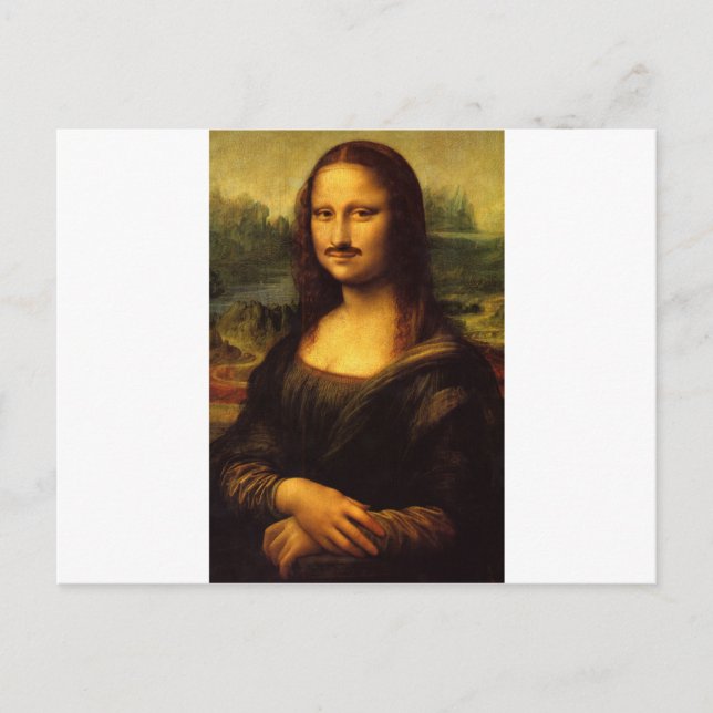 mona lisa moustache postcard (Front)