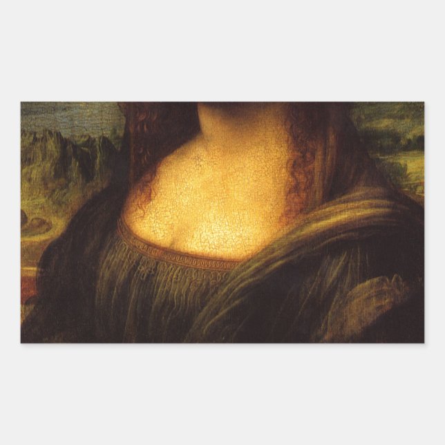 mona lisa moustache rectangular sticker (Front)