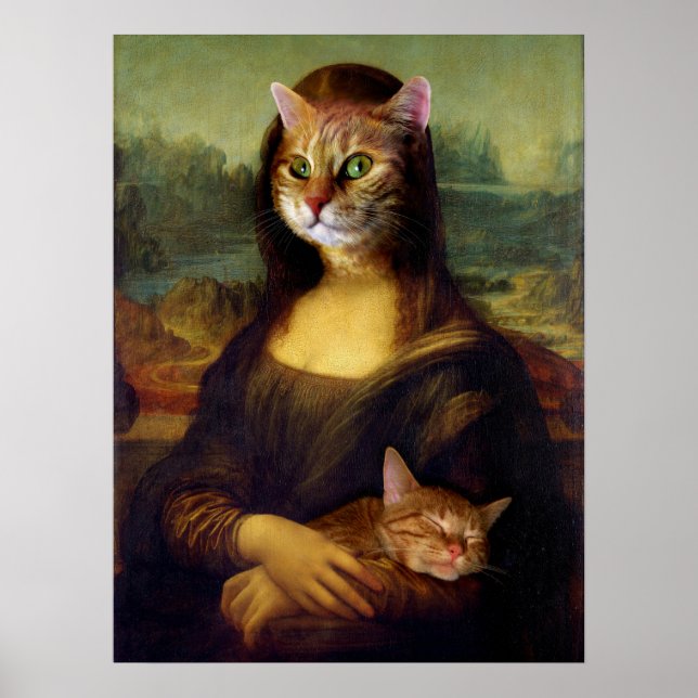 Mona Lisa Orange Cat Poster (Front)