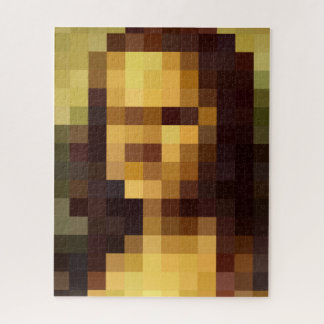 Mona Lisa pixel art Leonardo da Vinci, La Gioconda Jigsaw Puzzle
