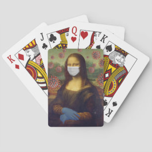 Mona Lisa Playing Safe Around Coronavirus, ZFBP Playing Cards