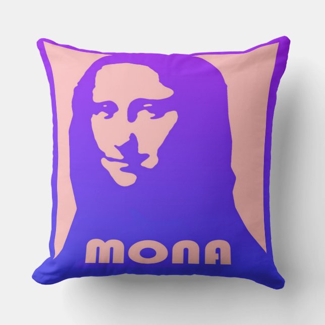 Mona Lisa Pop Art Design Cushion (Front)