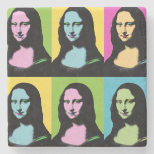 Mona Lisa - Pop Art Style  Stone Coaster