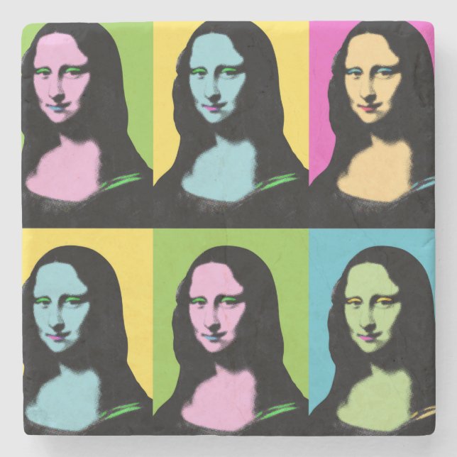 Mona Lisa - Pop Art Style  Stone Coaster (Front)