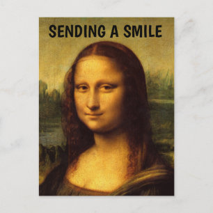MONA LISA POSTCARD SENDING A SMILE