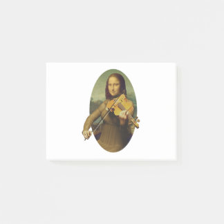 Mona Lisa Practising Violin or Viola Post-it Notes