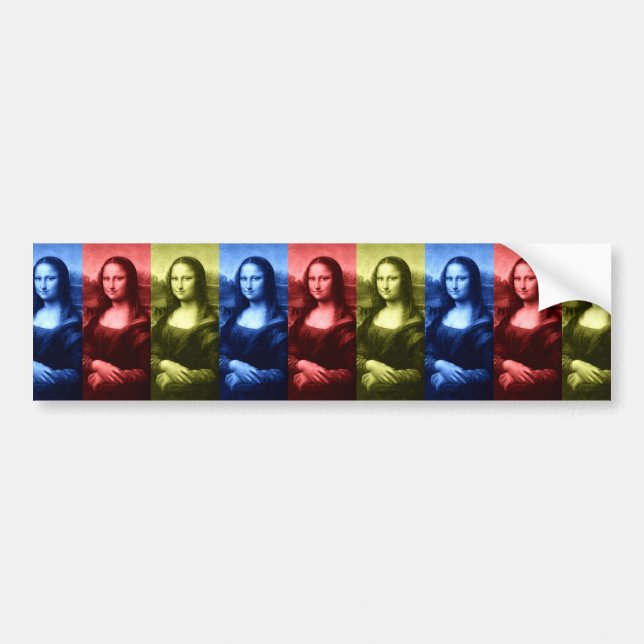 Mona Lisa Primary Colours Bumper Sticker (Front)