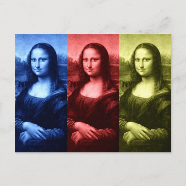 Mona Lisa Primary Colours Postcard (Front)