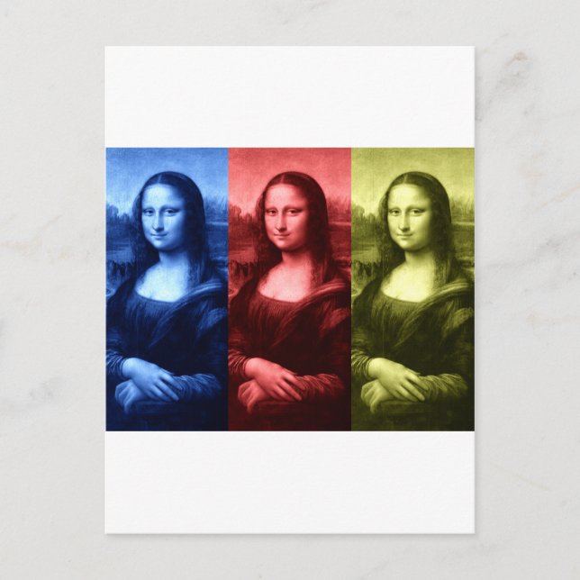 Mona Lisa Primary Colours Postcard (Front)