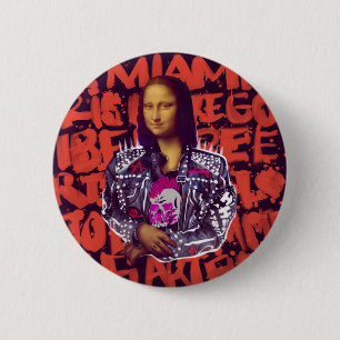 Mona Lisa Punk Art 6 Cm Round Badge