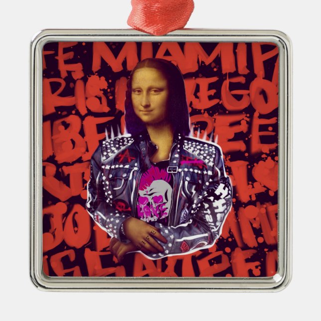 Mona Lisa Punk Art                                 Metal Tree Decoration (Front)