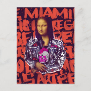 Mona Lisa Punk Art Postcard