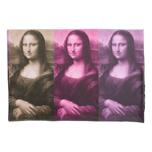 Mona Lisa Purple Pink Chocolate Pillowcase (Front)
