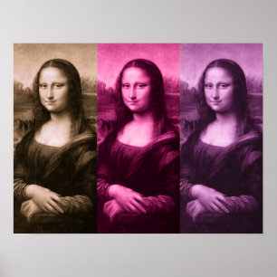 Mona Lisa Purple Pink Chocolate Poster