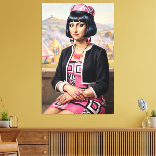 Mona Lisa Reimagined 1960s Fashion Canvas Print