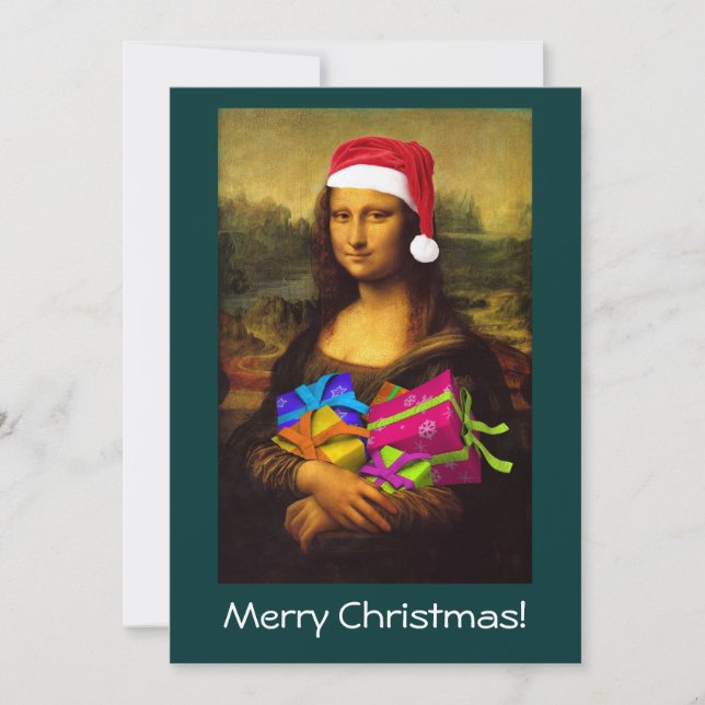 Mona Lisa Santa Claus Invitation (Front)