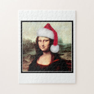 Mona Lisa Santa Hat Christmas Jigsaw Puzzle