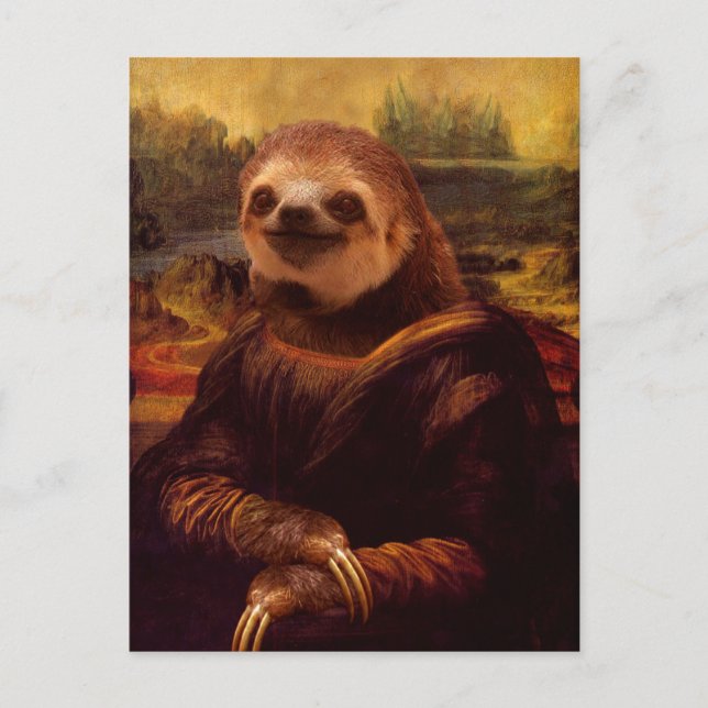 Mona Lisa Sloth Postcard (Front)